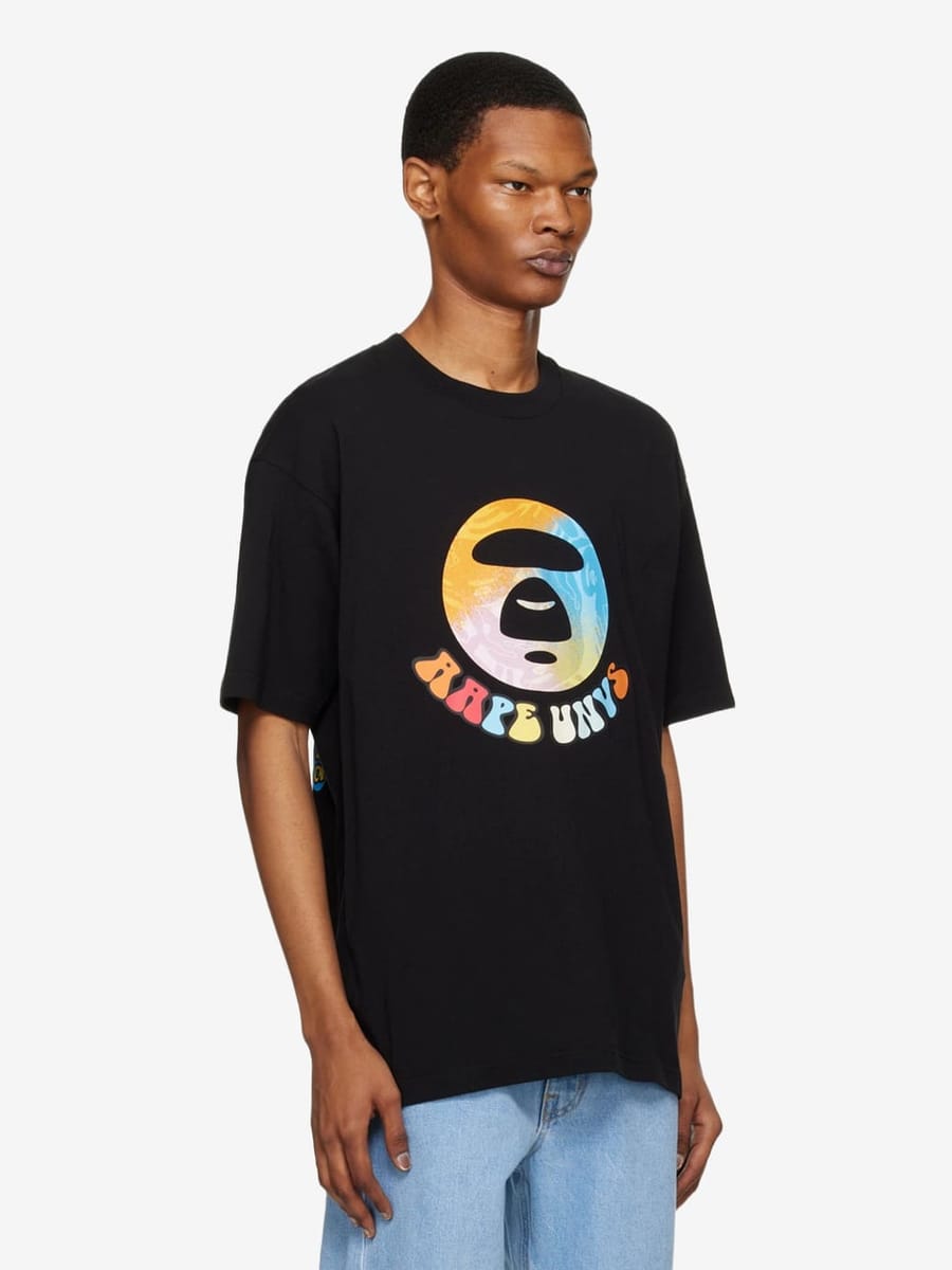 AAPE BY *A BATHING APE — Футболка UNVS Peace Tee Black