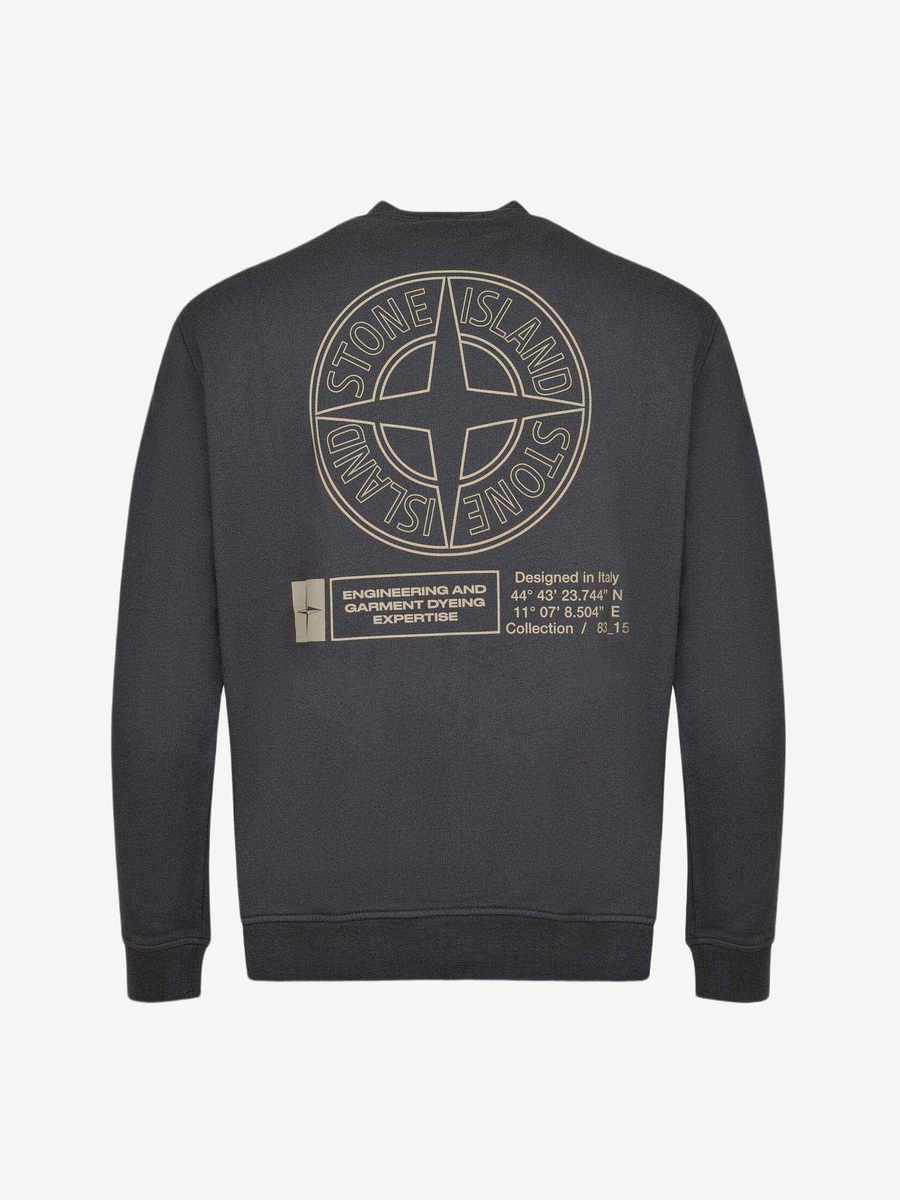 STONE ISLAND — Свитшот Cotton Fleece Sweat Grey