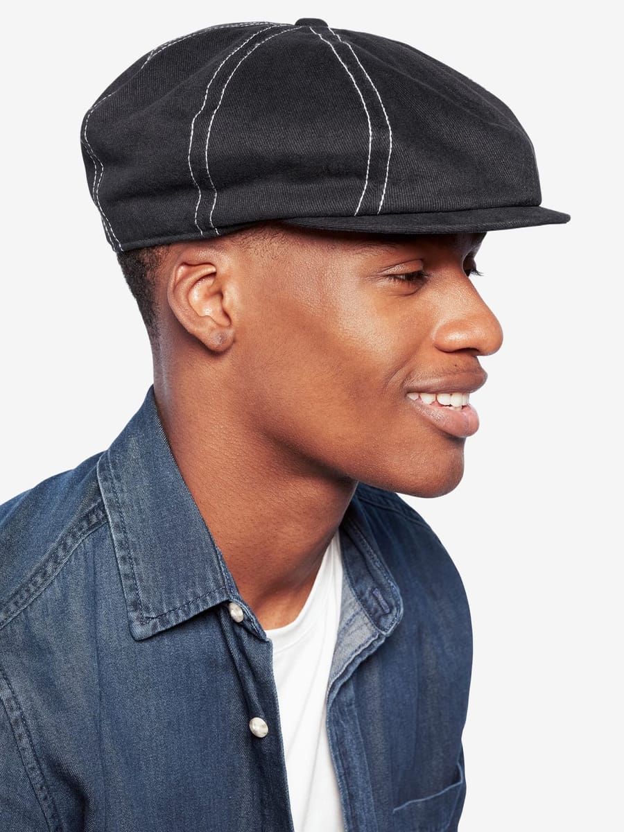 KANGOL — Кепка Восьмиклинка Heavy Washed Black