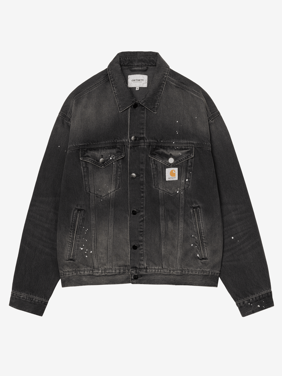 CARHARTT WIP — Куртка Helston Jacket Black (Destroy Wash, Splatter)