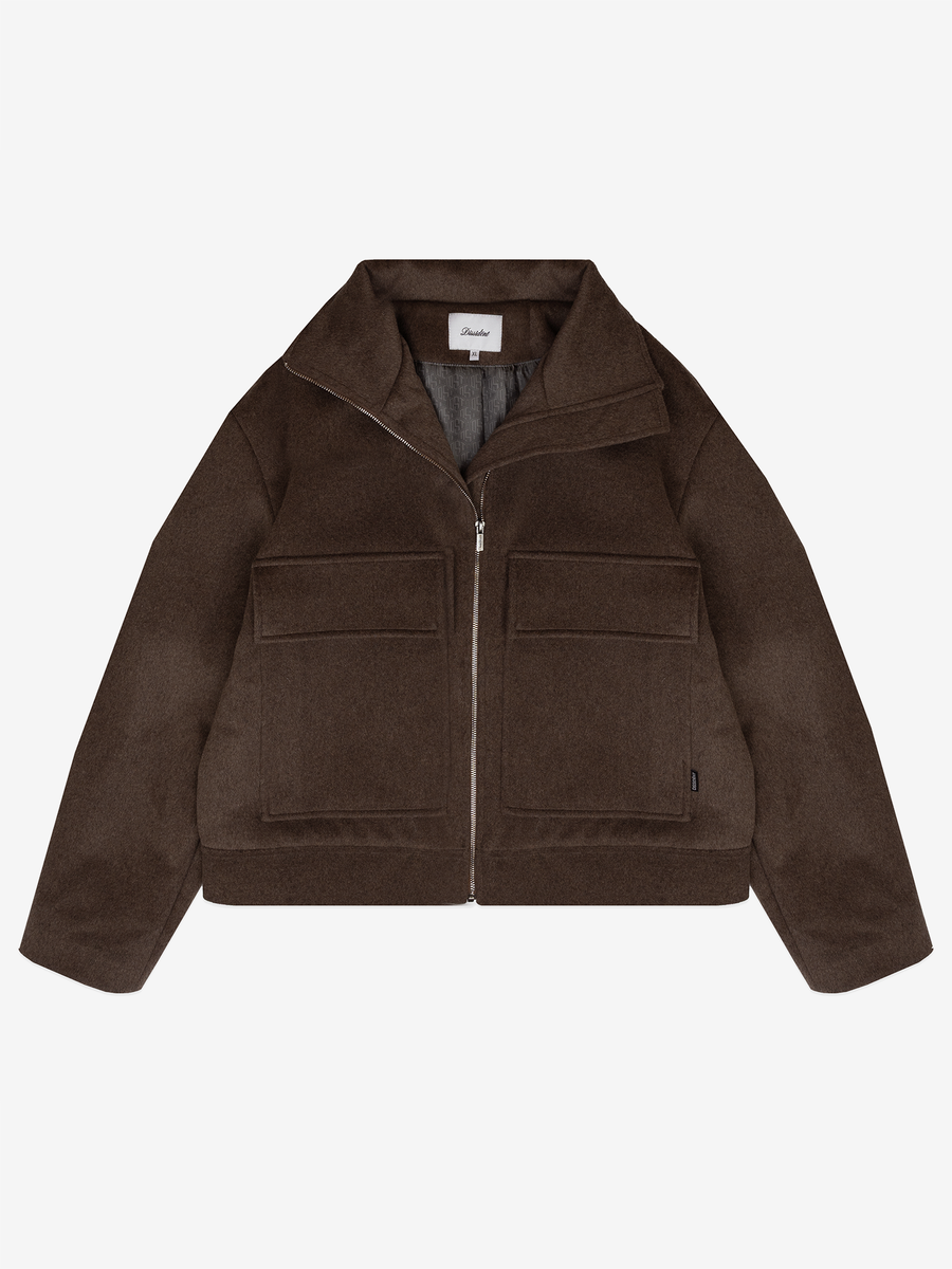 DISSIDENT — Куртка DST Cropped Zipper Coat in Brown