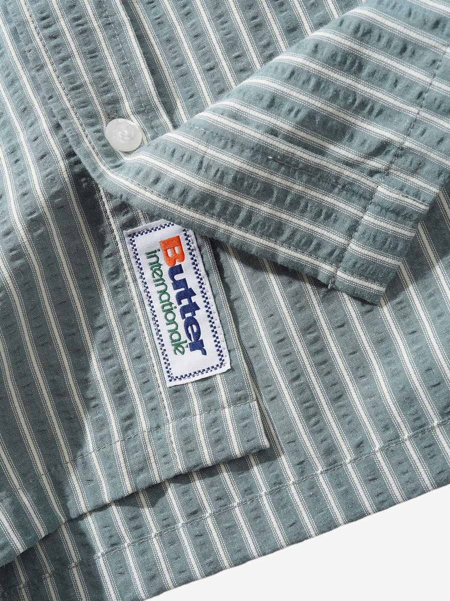 BUTTER GOODS — Рубашка Lines Shirt Navy