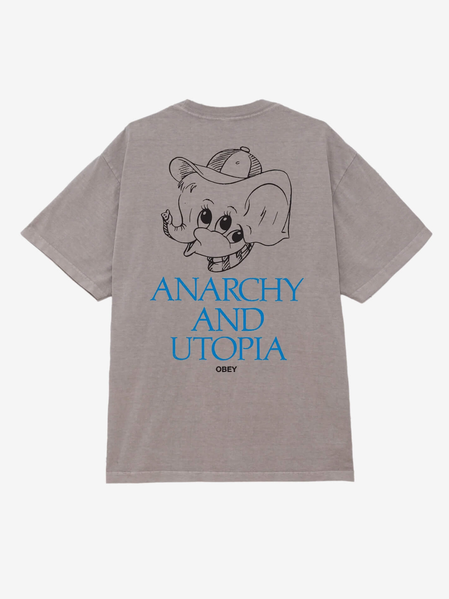 OBEY — Футболка Anarchy & Utopia Pigment Silver Grey