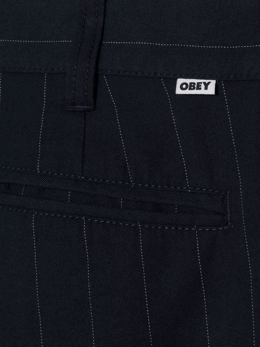 OBEY — Брюки Dean Stripe Pleated Pand Midnight Navy