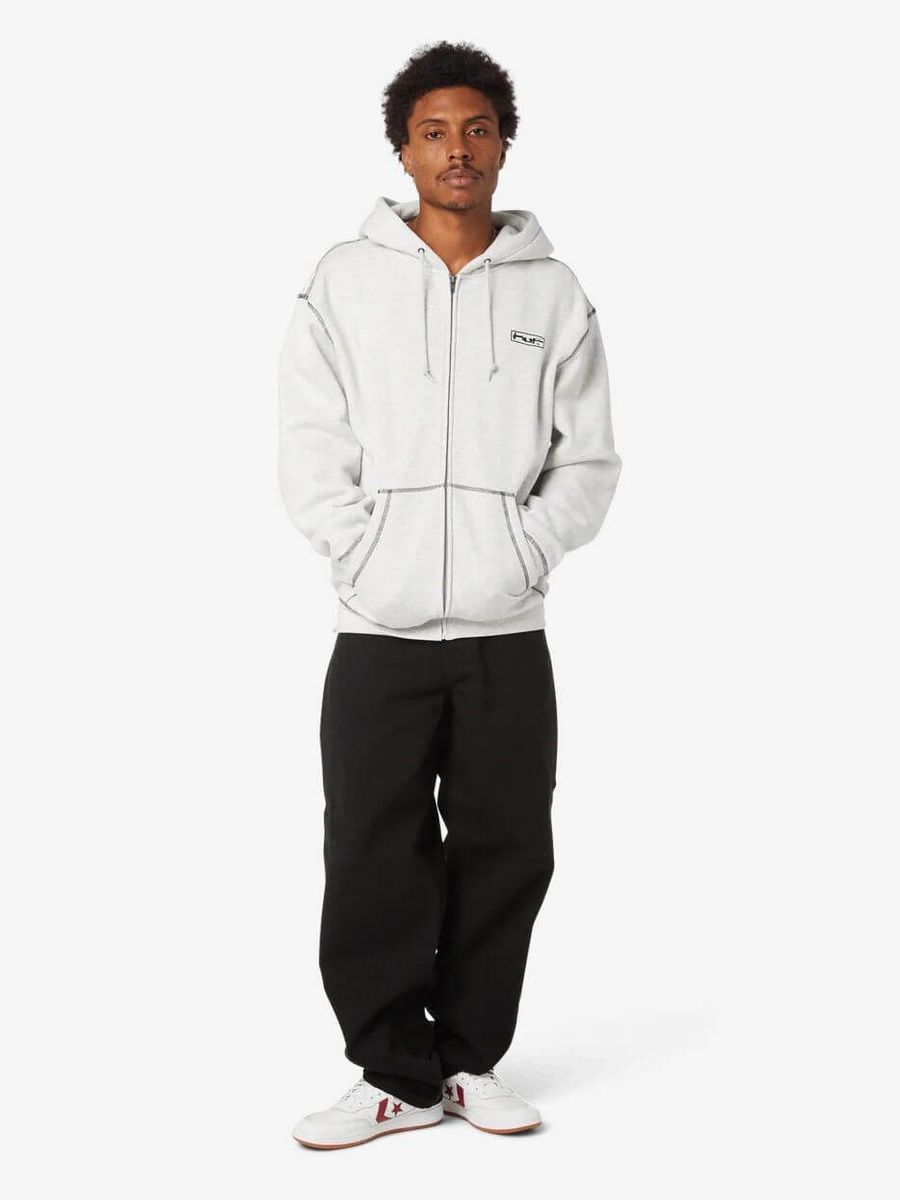 HUF — Худи Zip Stretch Full Zip Hoodie Ash