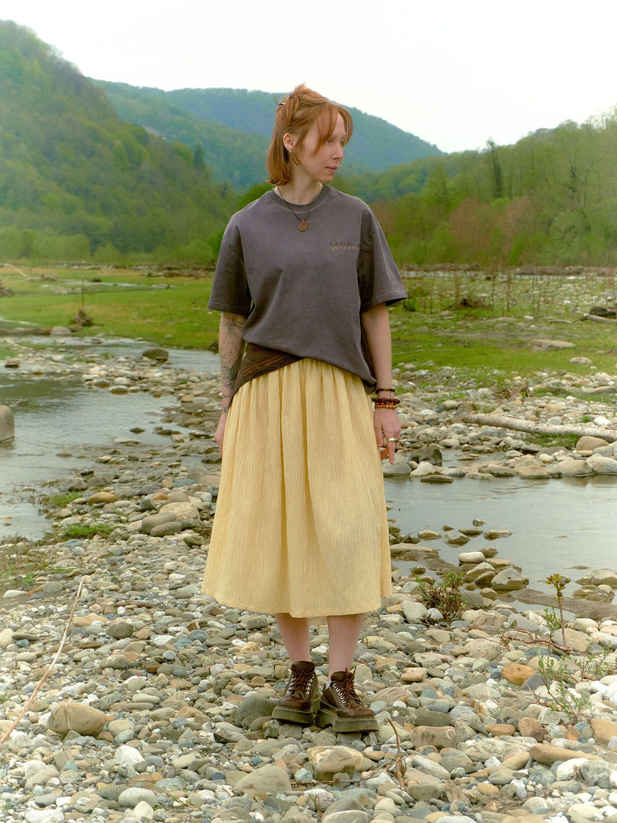 CALLED A GARMENT — Футболка Stout Brown Dyed