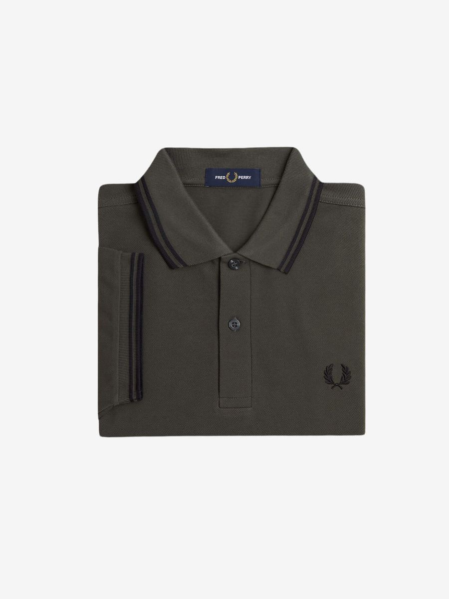 FRED PERRY — Футболка Поло Twin Tipped Polo Field Green