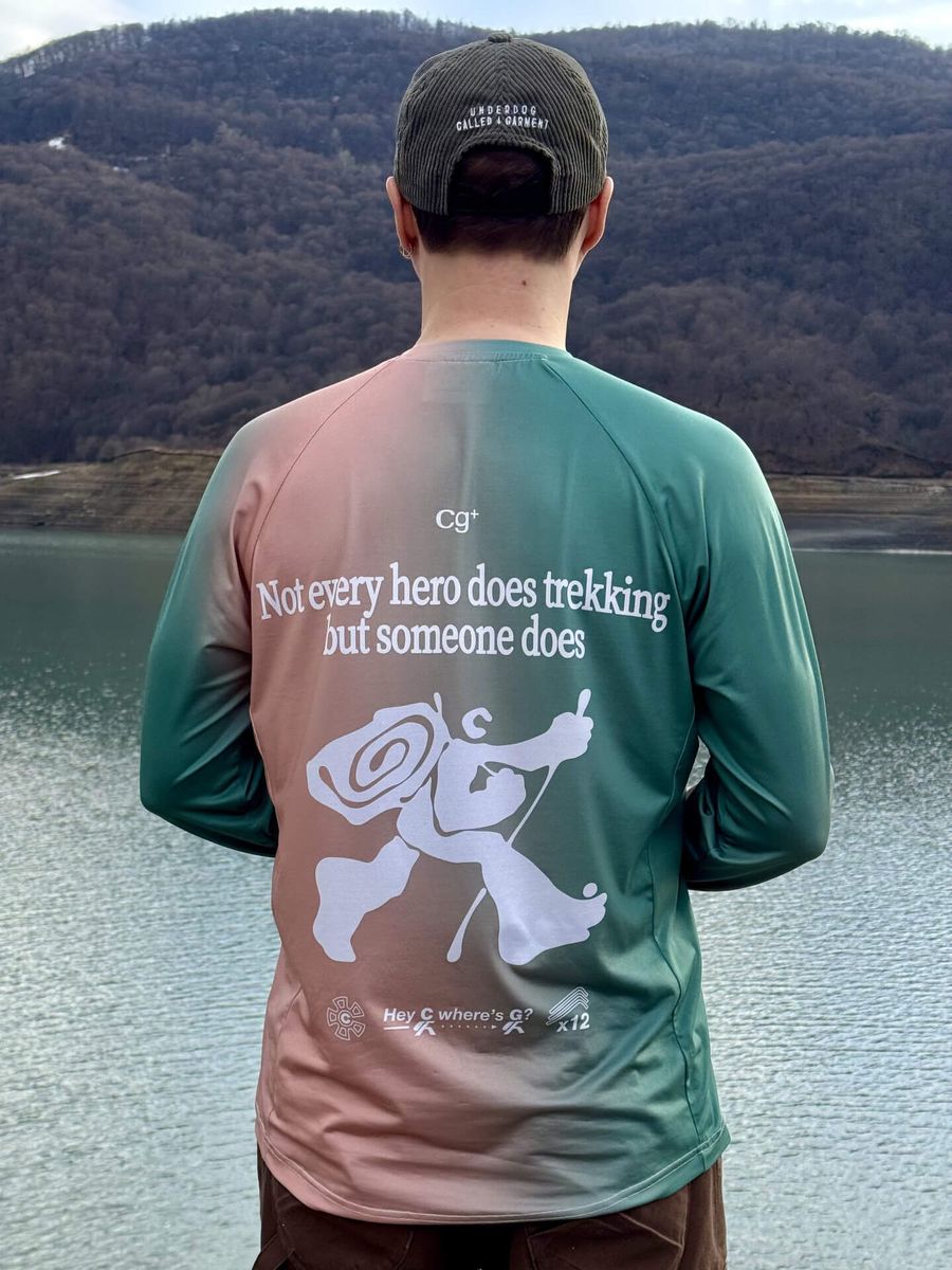 CALLED A GARMENT — Лонгслив Trekking Персиковый/морская волна