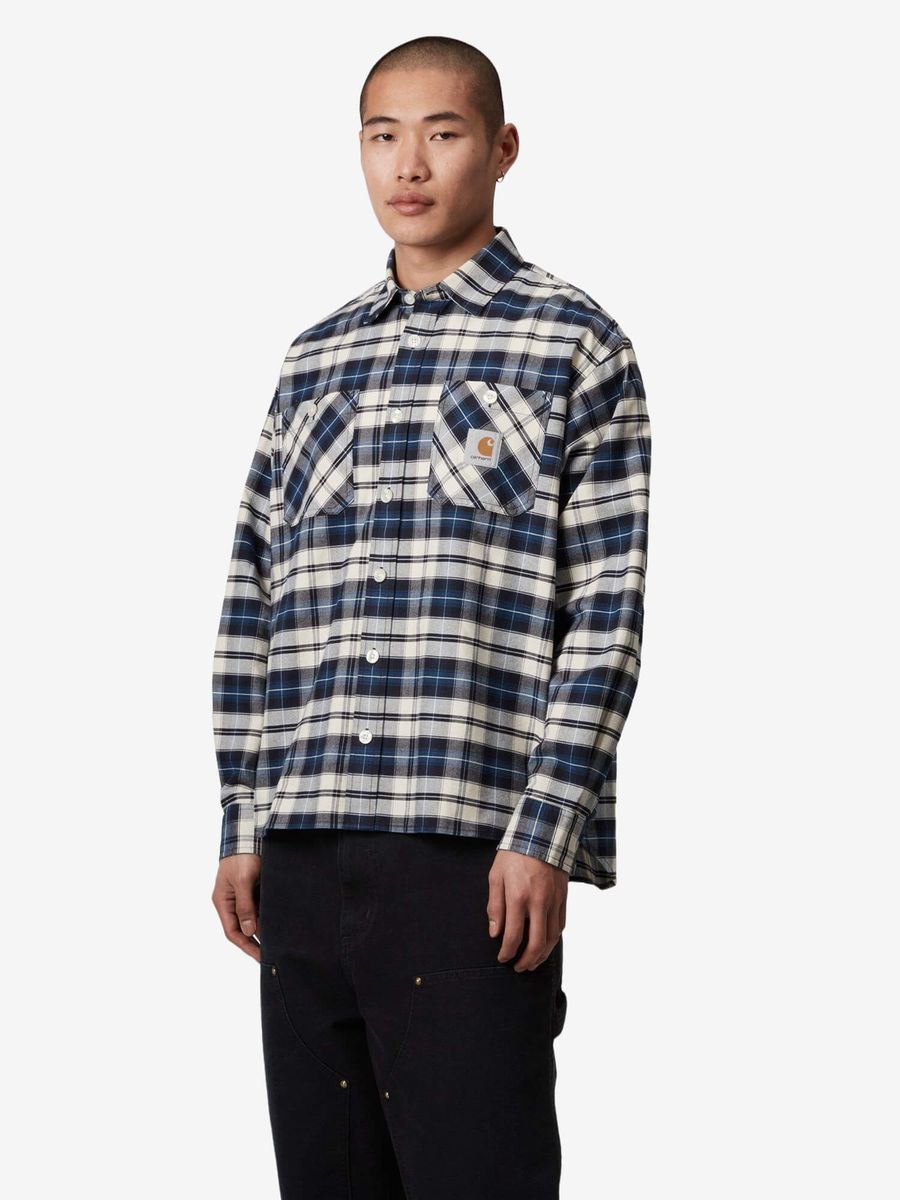 CARHARTT WIP — Рубашка Tarbell Check Dark Navy/White