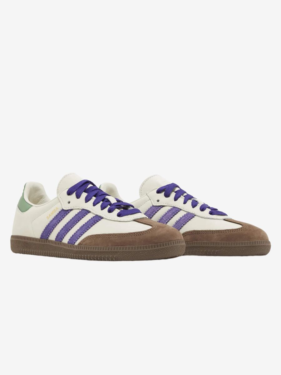 ADIDAS ORIGINALS — Samba OG Off White/Purple/Green