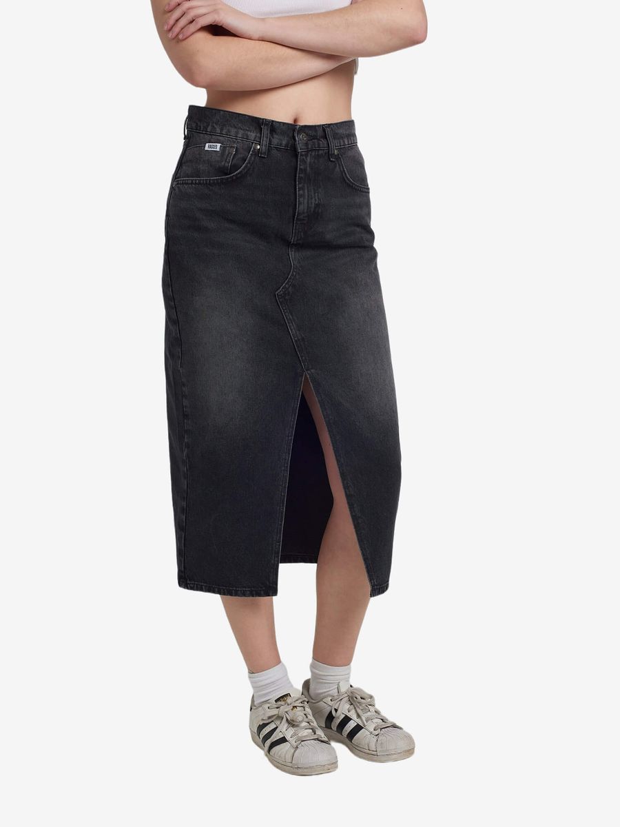 THE RAGGED PRIEST — Юбка Midi Skirt Bleack Charcoa Wash