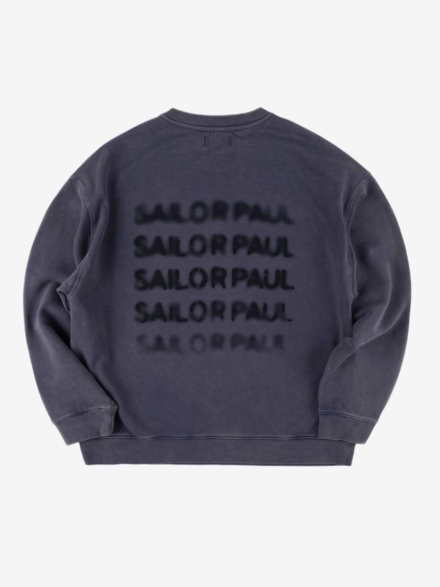 SAILOR PAUL — Свитшот Dust Fade Acid Wash Серый