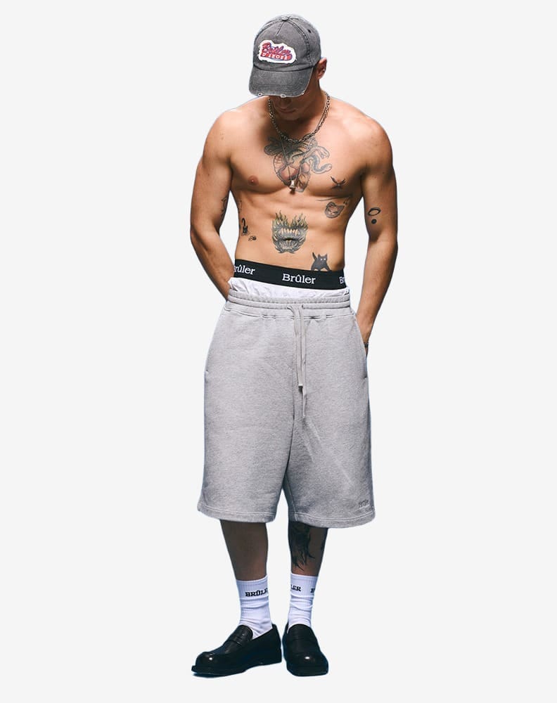 BRÛLER D’AMOUR — Шорты Shorts 99 Melange Grey