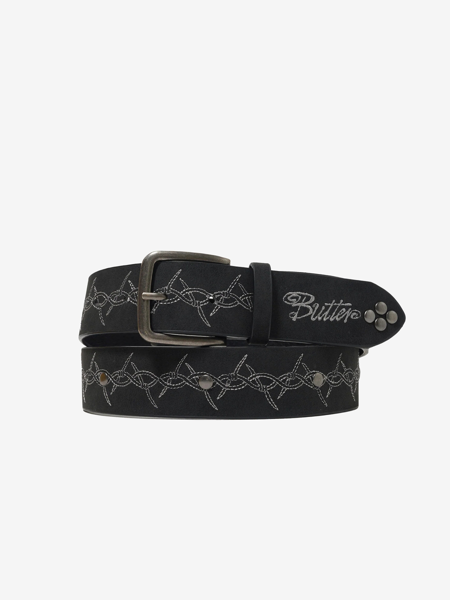 BUTTER GOODS — Ремень Barbed Wire Studded Belt Black