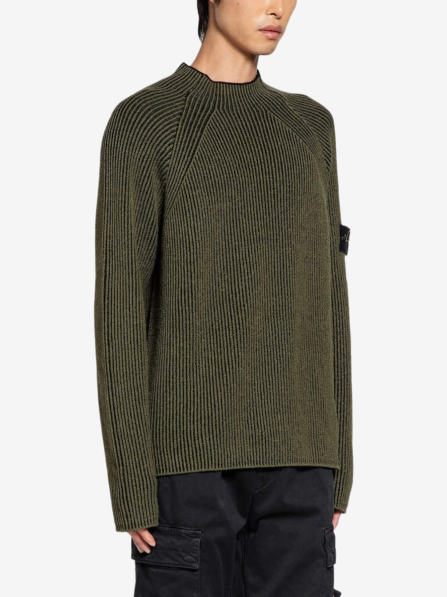 STONE ISLAND — Свитер Wool Crew Neck Sweater Military Green