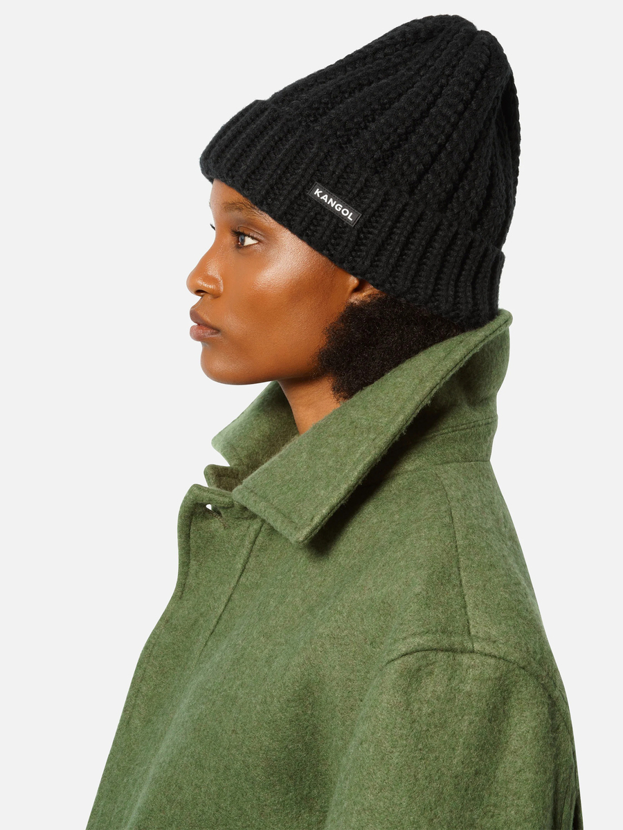 KANGOL — Шапка Label Chunky Beanie Black