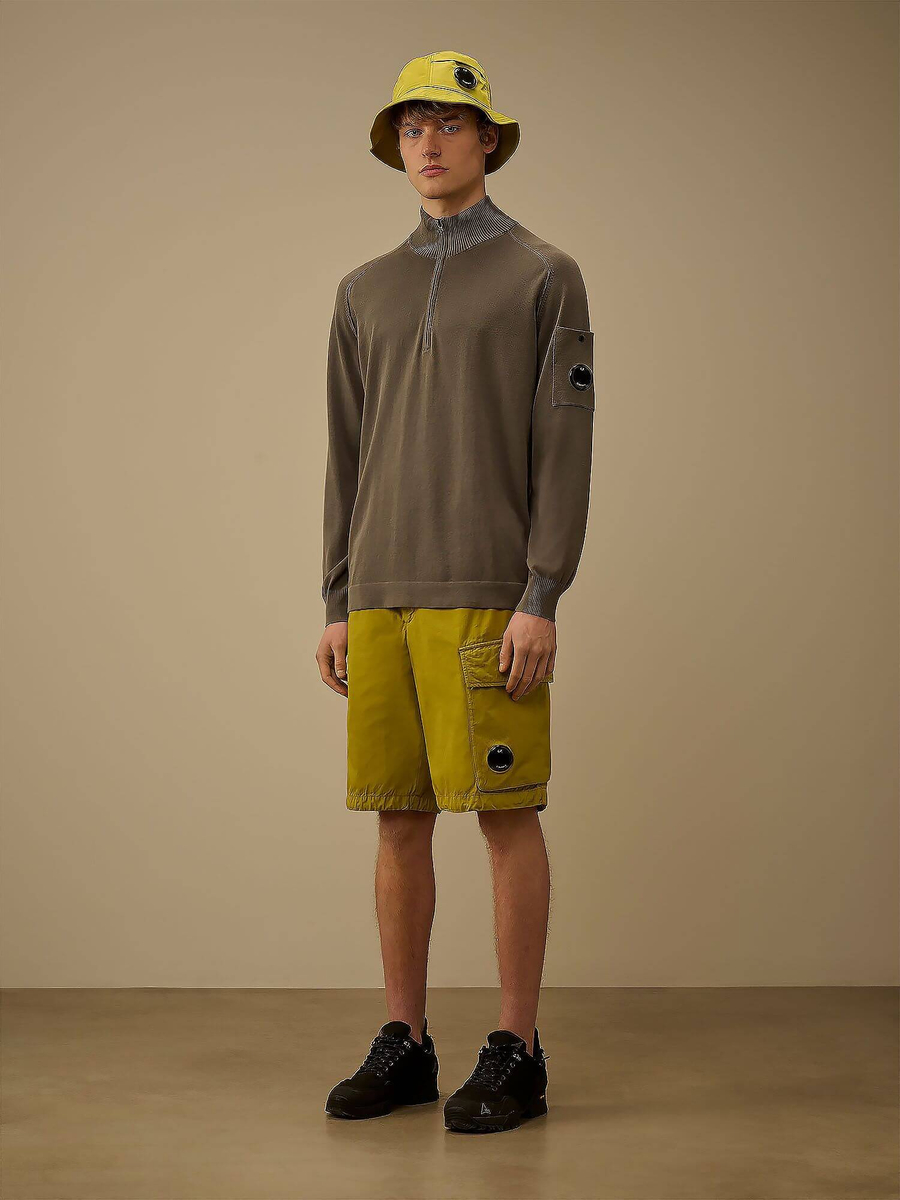 C.P. COMPANY — Свитшот Cotton Crepe Hal-Zip Gunmetal