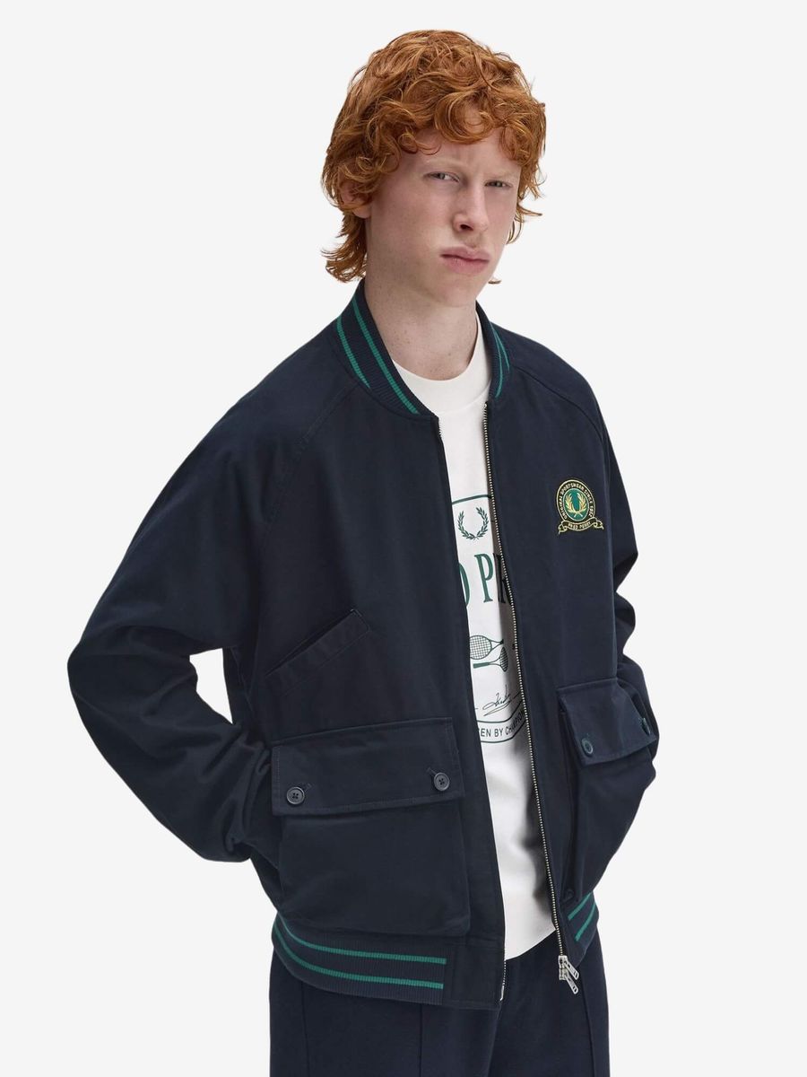FRED PERRY — Куртка Tennis Badge Bomber Jacket Navy