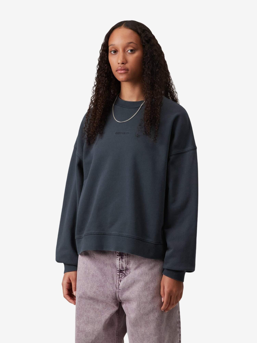 CARHARTT WIP — Свитшот W Benton Sweat Carbon (Garment Dyed)
