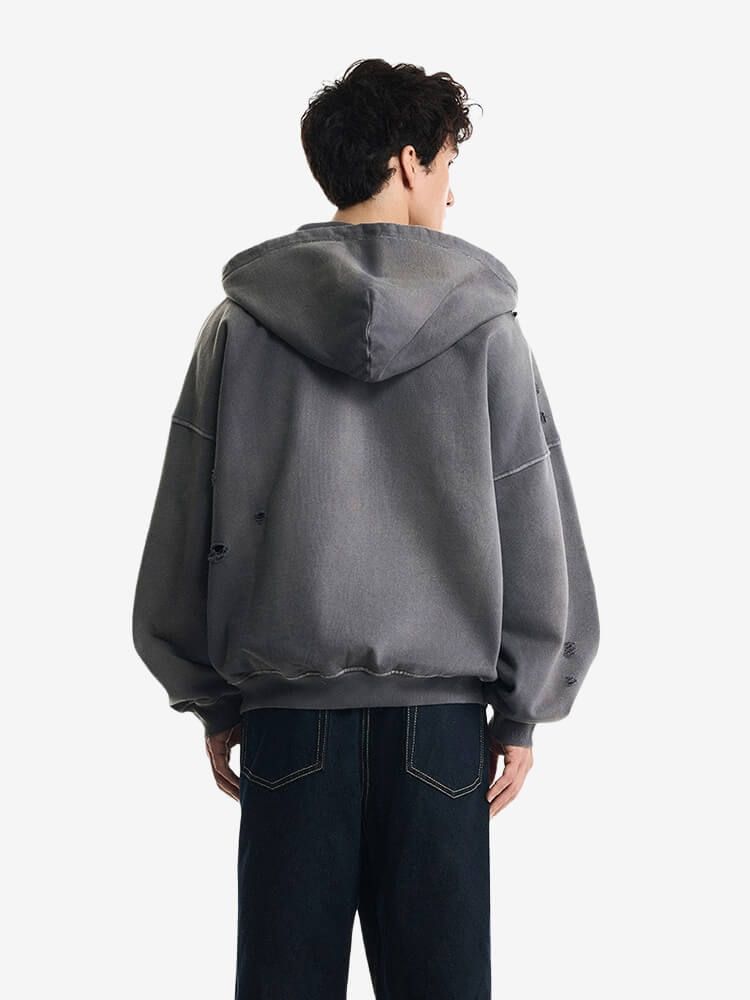 BRÛLER D’AMOUR — Худи Zip "1990" Grey (Dirty Wash)