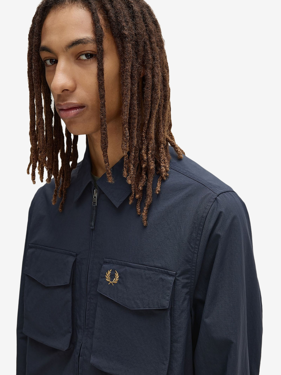 FRED PERRY — Рубашка Ripstop Zip-Through Overshirt Navy