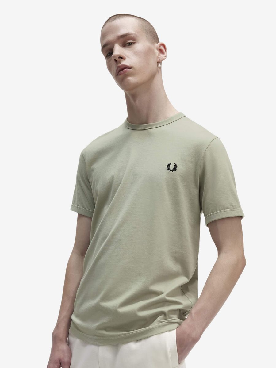 FRED PERRY — Футболка Ringer Grey/Black