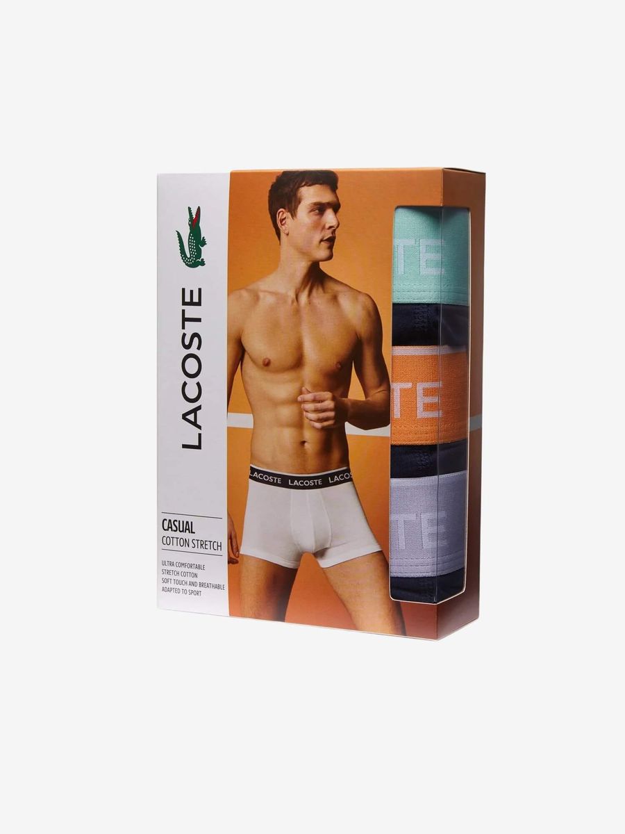 LACOSTE — Комплект Трусов Casual Boxer Brief Black/Violet/Orange/Mint