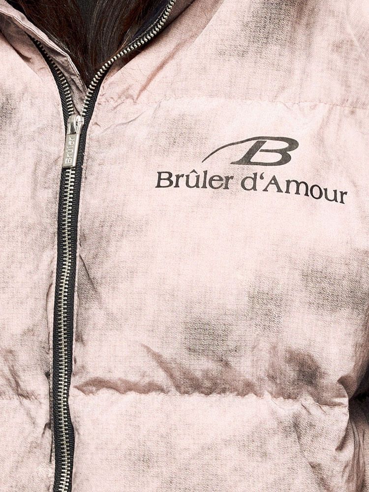 BRÛLER D’AMOUR — Куртка Sable Puffer серо-розовый