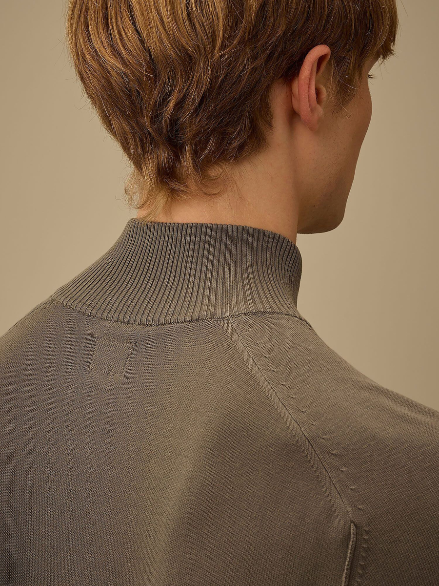 C.P. COMPANY — Свитшот Cotton Crepe Hal-Zip Gunmetal