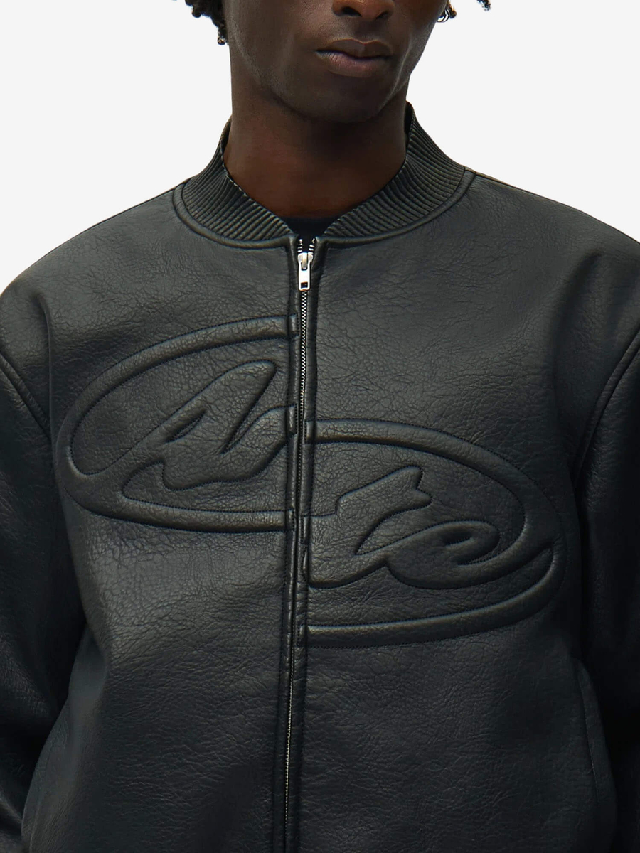 ARTE ANTWERP — Куртка Half Logo Leather Jacket Black