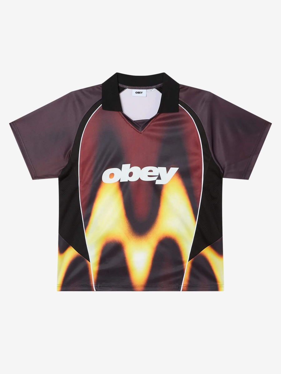 OBEY — Футболка Джерси Blurred Soccer Jersey Burnt Red Multi