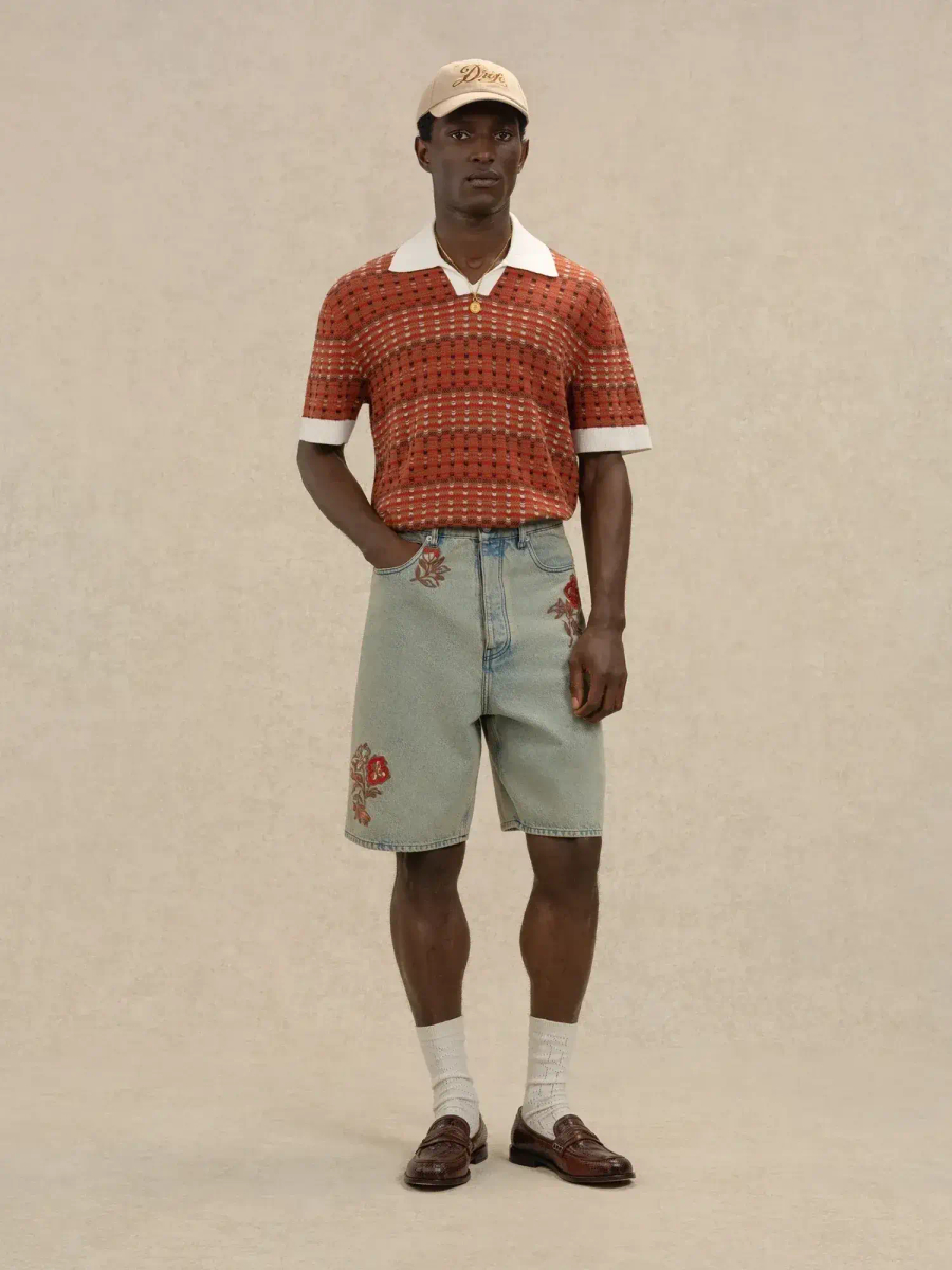 DRÔLE DE MONSIEUR — Шорты Short Jean Brodé Fleurs Dusty