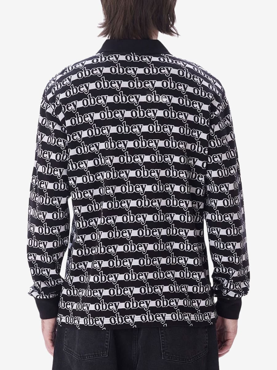 OBEY — Рубашка Поло Дл. Рукав Interlock Logo Jacquard Black Multi