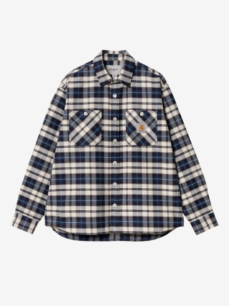 CARHARTT WIP — Рубашка Tarbell Check Dark Navy/White