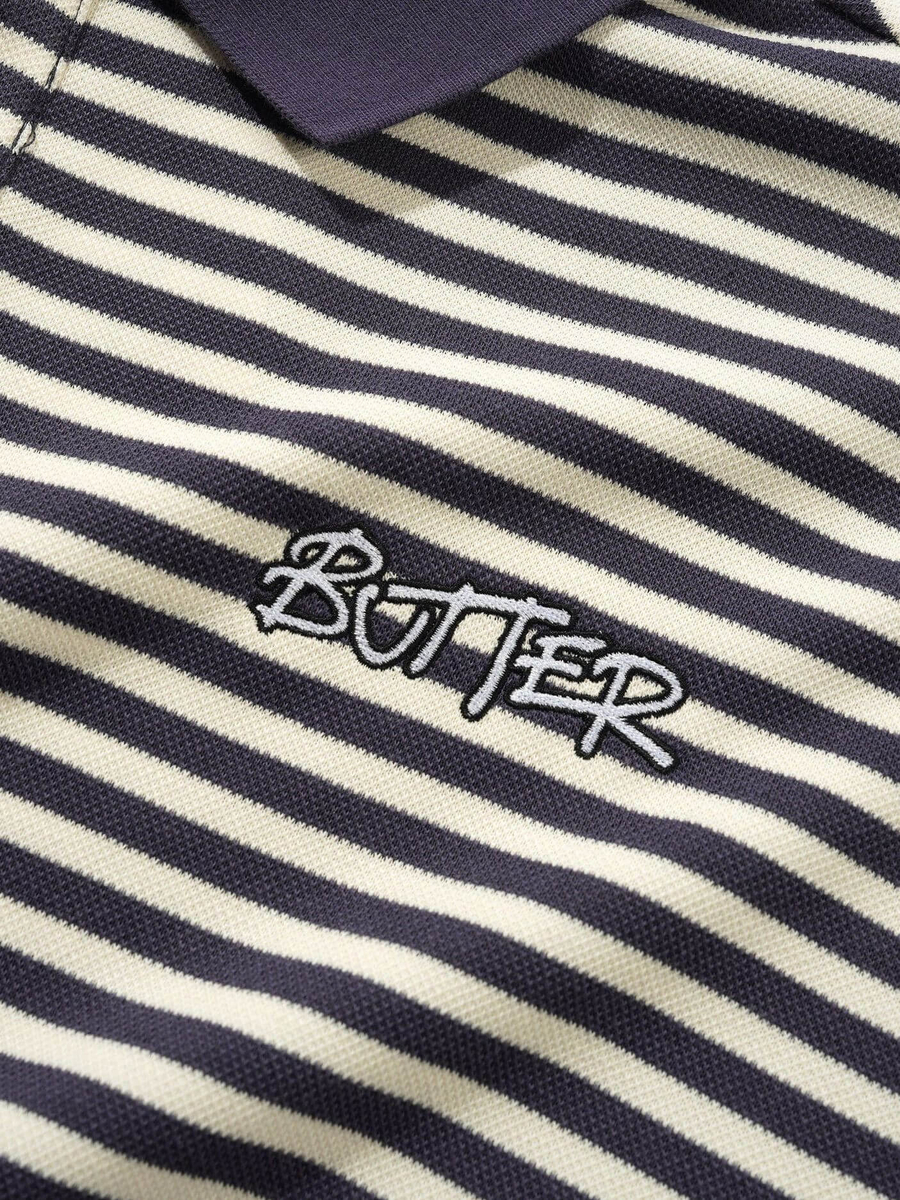 BUTTER GOODS — Футболка поло Tunnel S/S Polo Navy/White