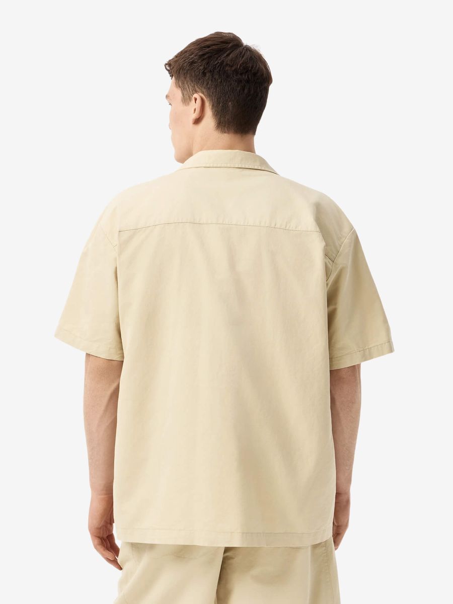 LACOSTE — Рубашка Linen Shirt SS Beige