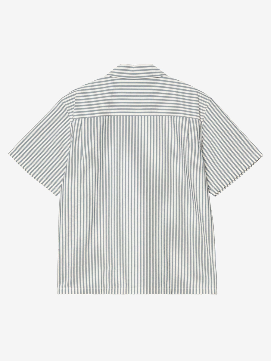 CARHARTT WIP — Рубашка S/S Leavel Stripe Blue River/Wax
