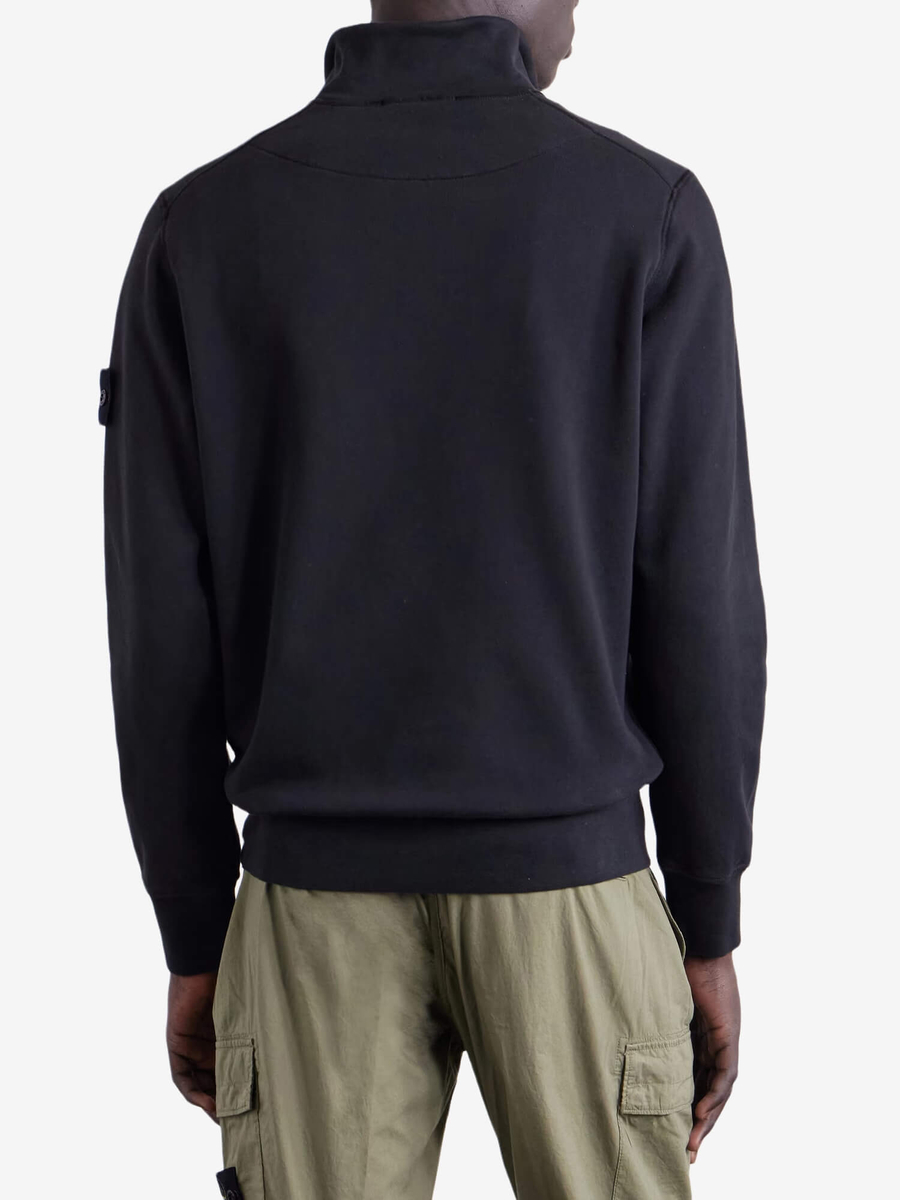 STONE ISLAND — Свитшот Half-Zip Polo Crewneck Black
