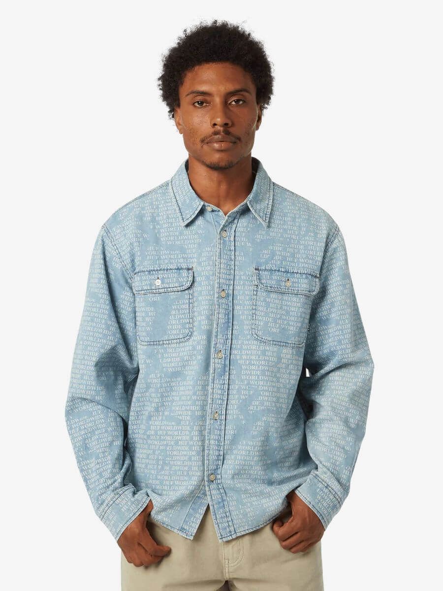 HUF — Рубашка Ceremony Denim Shirt Indigo
