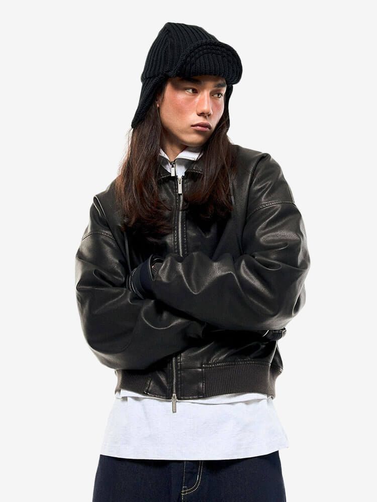 BRÛLER D’AMOUR — Куртка кожаная Jacket "Cas" Black
