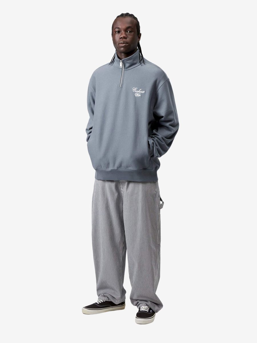 CARHARTT WIP — Свитшот Longhand Half Zip Sweat Cozy Blue/White