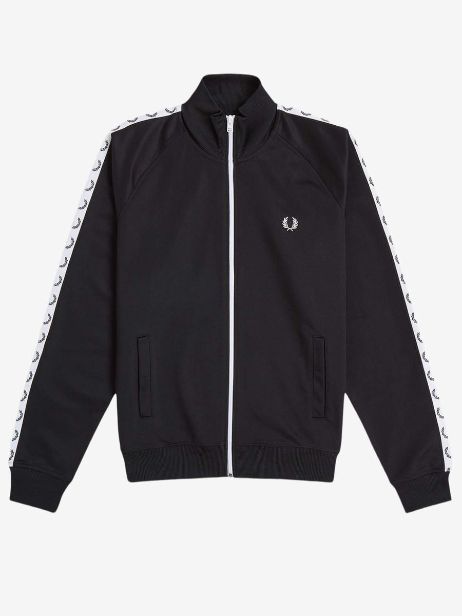 FRED PERRY — Олимпийка Taped Track Carbon Black