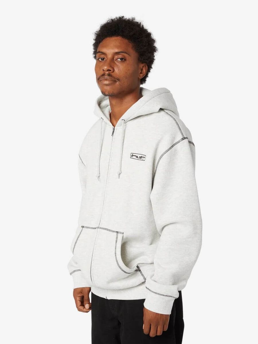 HUF — Худи Zip Stretch Full Zip Hoodie Ash