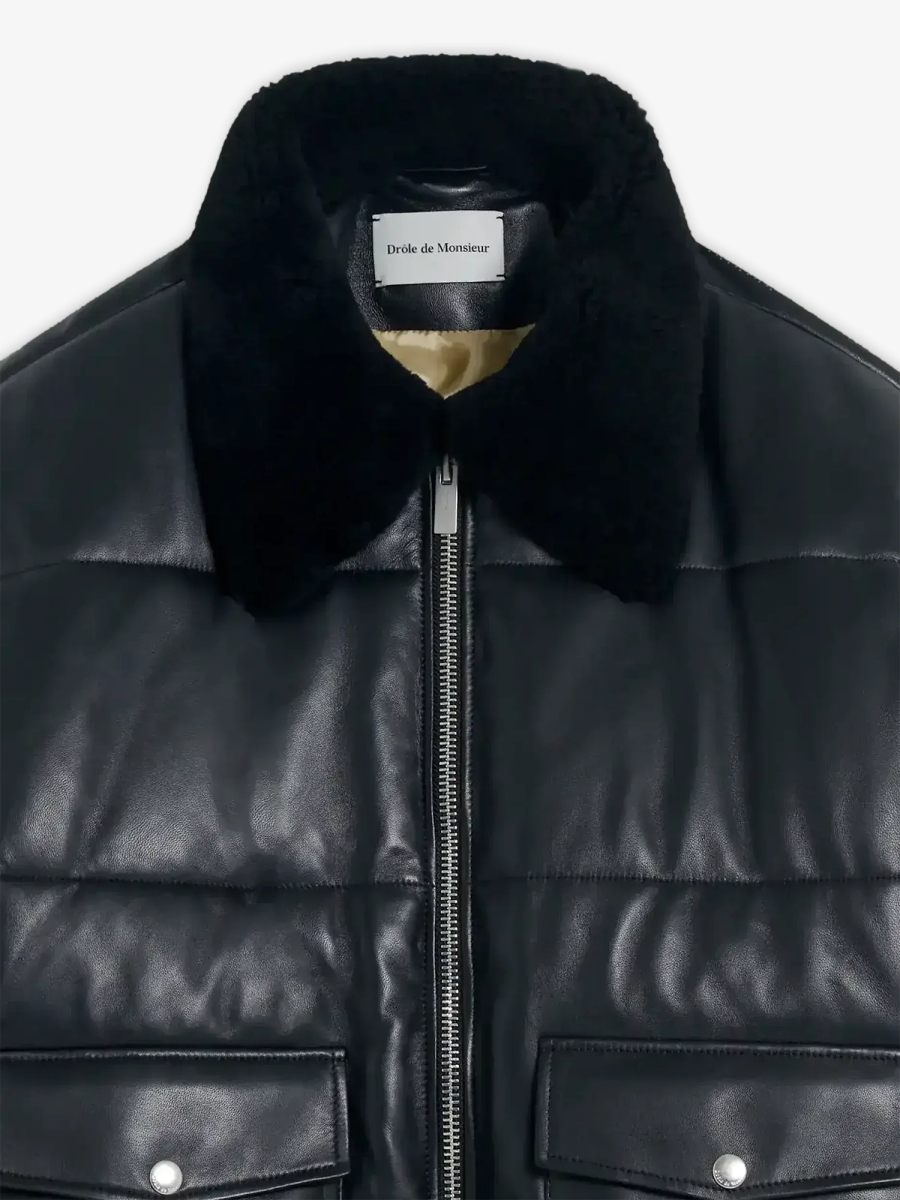 DRÔLE DE MONSIEUR — Куртка Leather Jacket Black