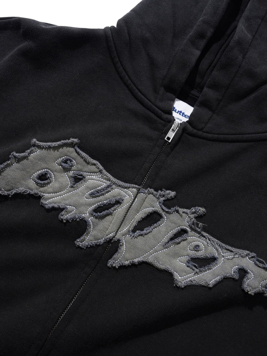 BUTTER GOODS — Худи Amplify Zip-Thru Hood Washed Black