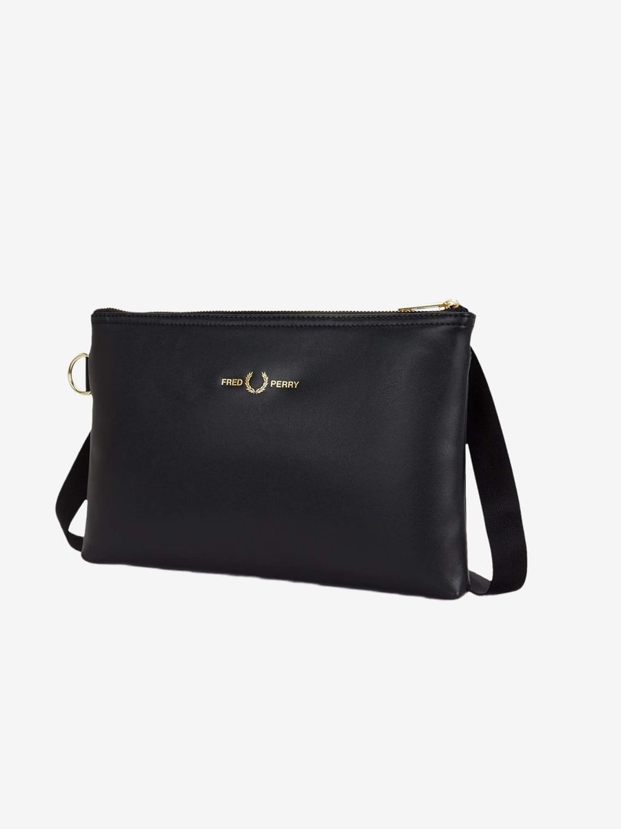 FRED PERRY — Сумка Smooth Leather Sacoche Black