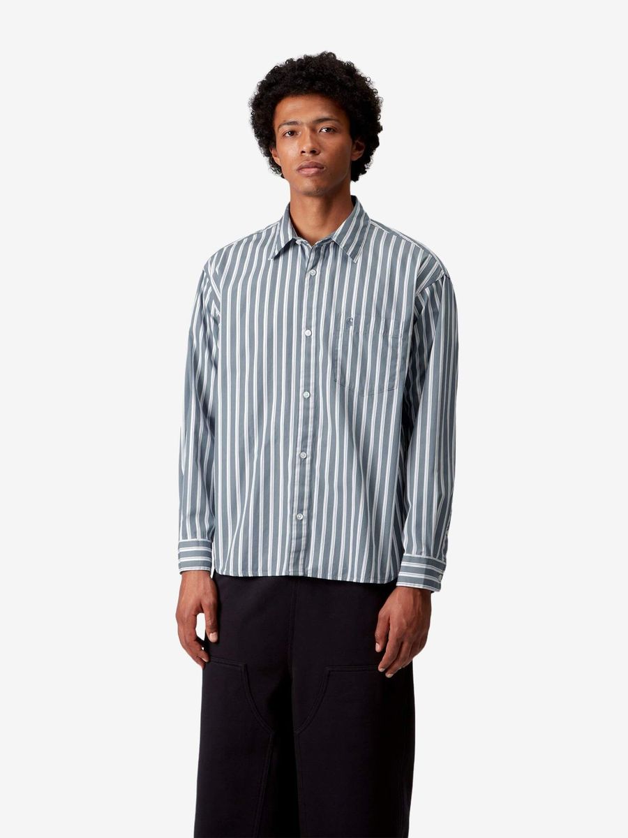 CARHARTT WIP — Рубашка L/S Malden Shirt Malden Stripe Angelite