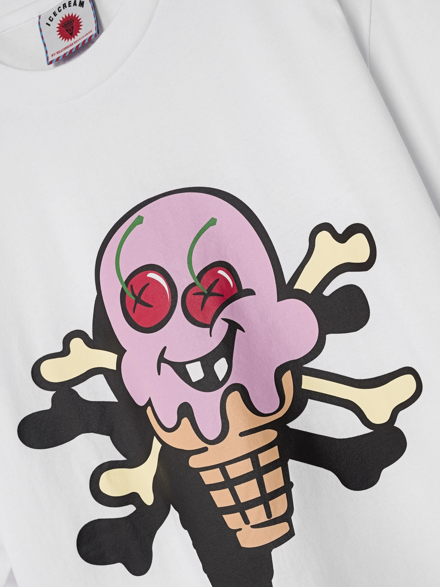 ICECREAM — Футболка Cones & Bones Tee White