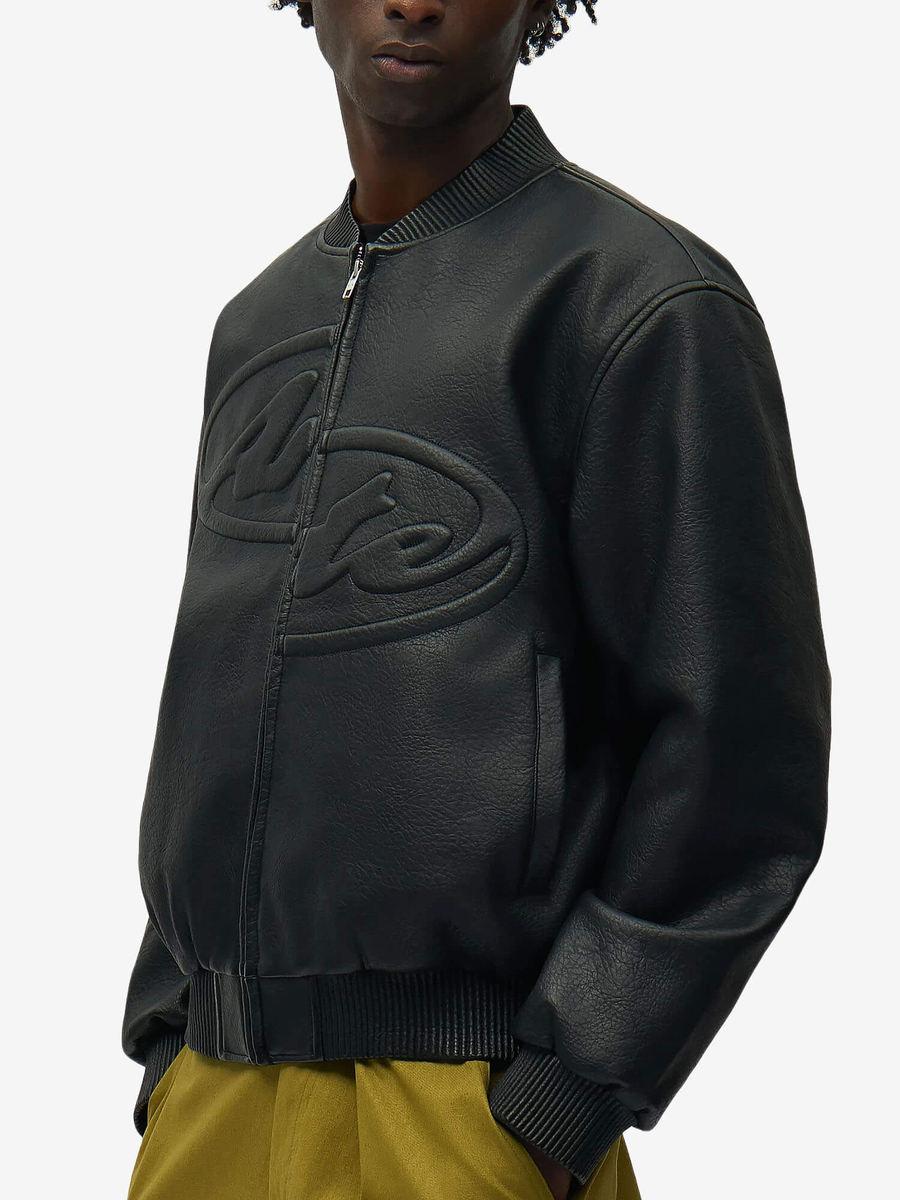 ARTE ANTWERP — Куртка Half Logo Leather Jacket Black