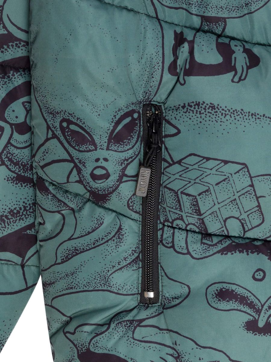 RIPNDIP — Куртка Dark Twisted Fantasy Puffer Olive/Black